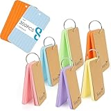 Koogel Index Cards 3x5 Inch with Ring, 300 Count, Colored Ruled Flash Cards for Studying, Heavyweight Lined Notecard for School Office Home Learning Memory Note Taking To Do List Supplies, 6 Colors