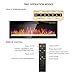 42 Inch Ultra-Thin Electric Fireplace, Recessed and Wall Mounted Fireplace, LED Light Heater with Remote Control, Tempered Glass Front Electric Fireplace with Multi Color Flame & Emberbed (42 inch)
