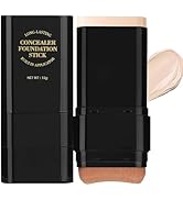 2 In 1 Foundation Stick, Double Head Concealer Contour Stick with Brush, Long Lasting Korean Flaw...