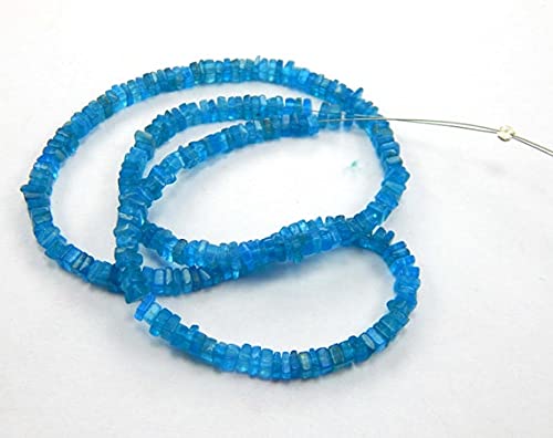 Collier en pierres d'apatite néon de haute qualité de 3-4 mm LKBEADS