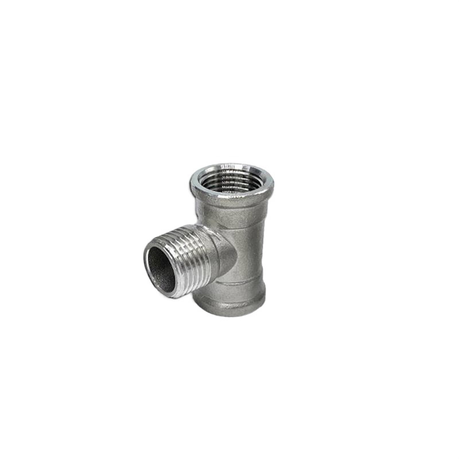 Accesorios de púas for manguera en T macho a hembra BSP acero inoxidable, juntas rosca tubería, varios tamaños for agua(Fmf,0.75 Inch)