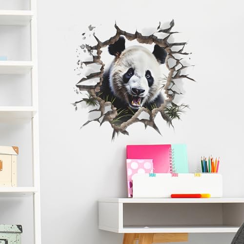 Vinilo decorativo panda 3D pegatina de pared impermeable miniatura 3
