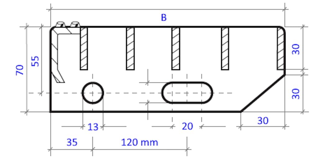 Metallstufe 600x240 mm | 30x2 mm | Maschenweite 34x38 | verzinkt Gitterroststufen Treppenstufen Metall Stufe