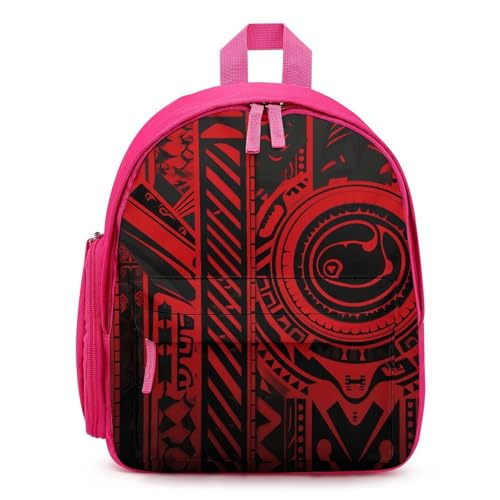 Black And Red Backpack for Men Women, Durable Small Bookbag Lightweight Daypack for Travel, Hiking, Pink-style