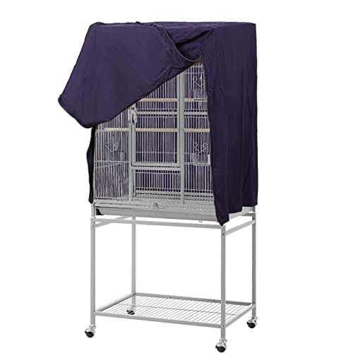 Image of QBLEEV Birdcage Covers, Breathable Universal Bird Parrot Cage Cover Shade | Blackout windproof light-proof covering reduces distractions night accessories cloth without cage-24.8x17.7x31.5in (LxWxH)