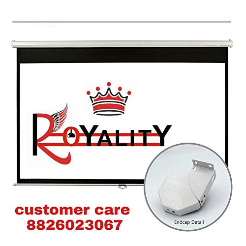 Image of Royality industries Wall Type /Manual Pull Down Without Locking Projector Screen (6 Ft.(Width) x 4 Ft. (Height) -84'' Inch) Diagonal in 4:03 Ratio Aspect Supporting with Full HD Picture Quality