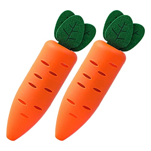 HOMSFOU 2 Set Refrigerator Deodorizer Carrot Shape Fridge Freezer Baking Soda Holder Odor Absorber Odor Eliminator Activated Charcoal Fridge Deodorizer for Fridges Freezers Orange