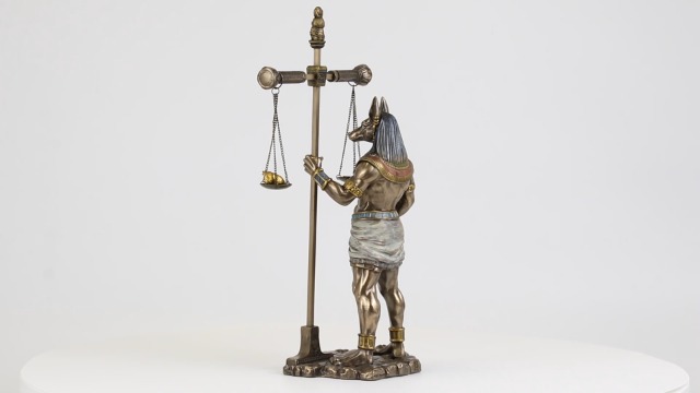 Estatua Anubis 13 pulgadas acabado bronce miniatura 7