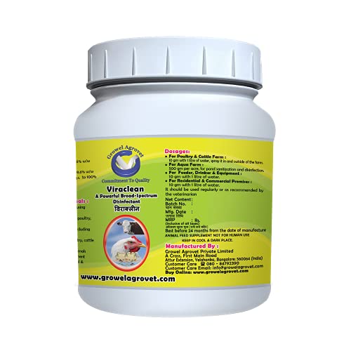 Growel Agrovet Viraclean A Powerful Disinfectant For Aquacultures, Poultry, C...
