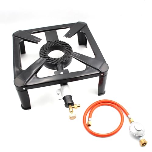 Quemador de gas de alta potencia de 8 kW para exteriores, estufa portátil de hierro fundido, ideal para calentar barbacoa y cocinar mientras acampas, diseño eficiente y duradero