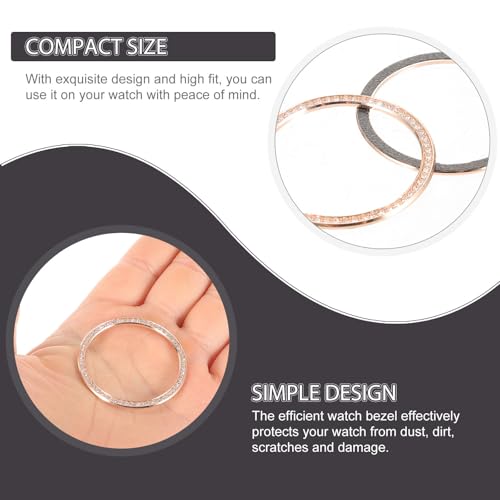 Bisel de reloj 40mm rosa dorado metálico protector circular decorativo de gemas 4