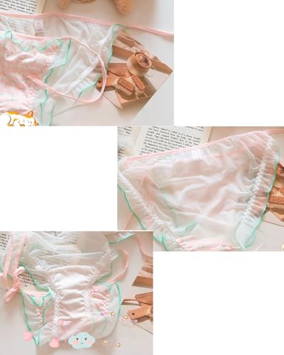 Cute Floral Frilly Panties for School Girls Teen Cotton Crotch Underwear Mid Rise Comfy Fit Lace Ruffled Trim4