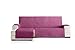 Eysa Oslo Funda, Poliéster, C/2 Fucsia-Gris, Chaise Longue Extra 290cm. Válido para sofá Desde 300 a 350cm