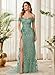 Ontoefy Satin Off Shoulder Prom Dress for Women 2026 Mermaid Long Evening Gown with Slit Champagne 8
