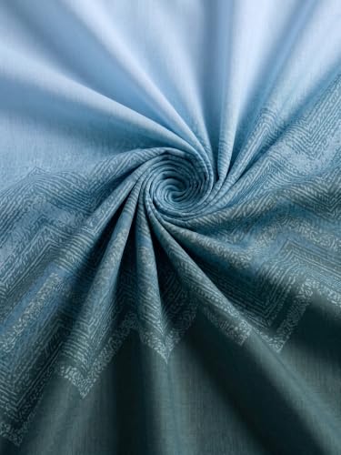 Image of Mafatlal 186 TC Autumn Delight Graceful Pure Cotton Single Flatsheet (60 x 90 Inch) | Breathable Summer Comfort | Wrinkle-Free Floral Bedsheet with 1 Pillow Cover, Ash Blue