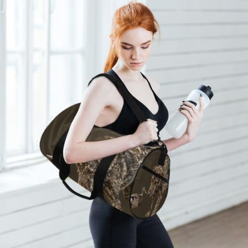 Bolsa de deporte redonda de camuflaje con bolsillo interior para cazadores de patos 6