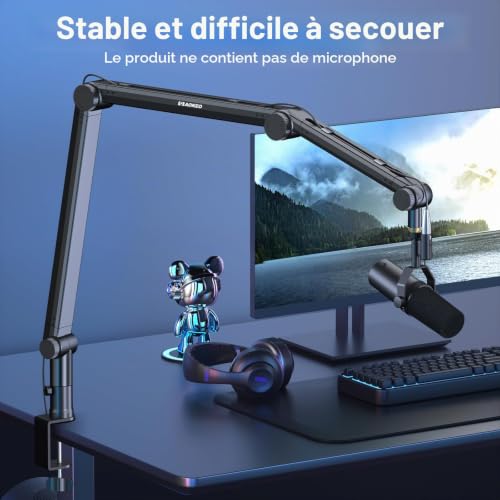 Aokeo AK-49 Bras de microphone réglable et compact pour Blue Yeti, Snowball iCE, HyperX QuadCast, SoloCast, Elgato Wave, etc – vue 5