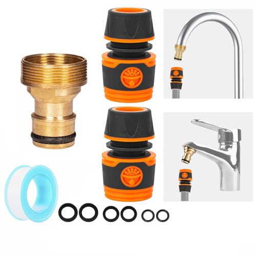 Brass Universal Kitchen Tap Hose Connector Indoor Sink Mixer Tap Hose Connector Garden Hose Adapter for Kitchen Tap Hose Pipe Connectors Fittings to Universal Sink Mixer Tap Adapter