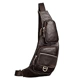 Wasserdichtes Material: Diese Schultertasche ist aus wasserdichtem Leder, robust genug und gute Textur. Sie kann als Brusttasche, Business-Tasche, legere Sportsling-Tasche, einzelne Schultertaschen, Schulrucksack, Kuriertasche, Reisetasche, Golftasche, Handtaschen usw. verwendet werden. Verstellbarer Schultergurt mit Entriegelungsclip. Es passt sowohl für normale als auch für Personen mit Übergröße.