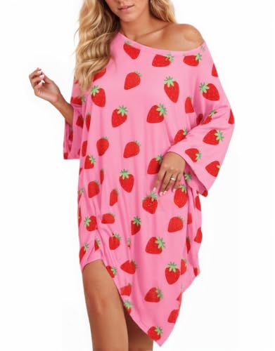 Plus Size Moo Moos for Women Oversized Sleep Shirts for Women Oversized Nightgown with Pocket Fit S-5XL