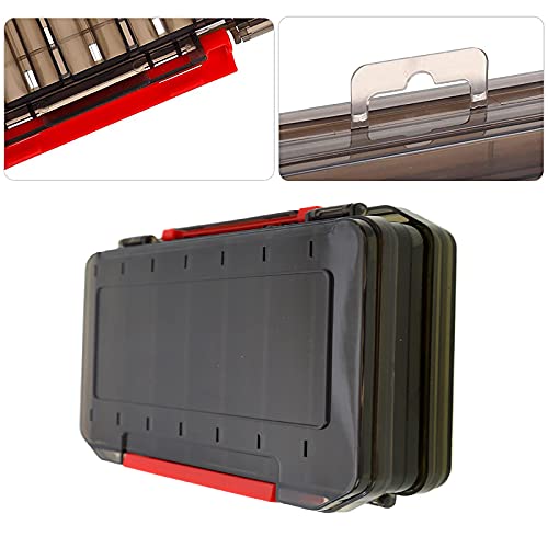 Doppelseitige Angelbox, 2 Stücke Kunststoff Angelzubehör Köderbox, Aufbewahrungsbox für Angelzubehör mit Fächern… – Bild 7