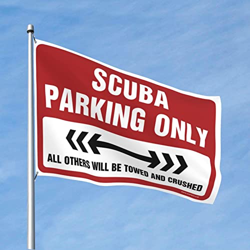 Drapeau parking seulement humour 120x180cm, idée cadeau déco originale chambre
