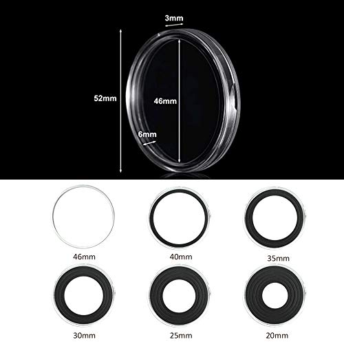 20 Sets 46Mm Coin Capsules With 6 Sizes (20/25/30/35/40/46Mm) Adjustable Protect Foam Gasket Coin Holder Case For Coin Collection Dc0340 #TOP1