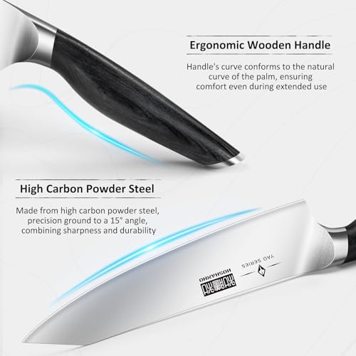 Image of HOSHANHO Knife Set with Magnetic Knife Holder, 6-Piece Kitchen Knife Set