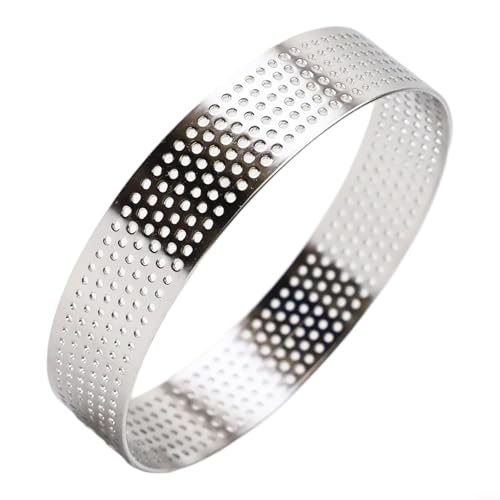 Stainless Steel Tart Ring For mold with Holes for Creative Baking of Cakes, Mousse and Cheese Tarts (9cm)