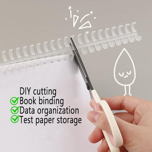 Ryaupy 4 Stück 12mm Spiralbindung Set, 30 Schlaufen Kunststoff-Bindekämme für A4 Dokumente, Inkl. Bindegerät, 10mm Teilung, Verschleißfest, Für Notizbücher, Aktenordner & Bürozubehör