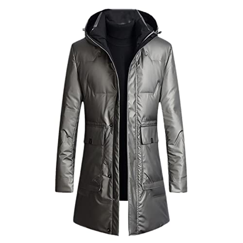 Veste d'hiver imperméable homme en duvet de canard doudoune chaude champagne M