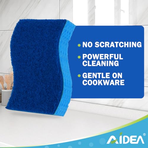 Image of AIDEA Sponges Kitchen, 9Count, Dish Sponges, Non-Scratch Sponge for Non-Stick Cookware, Cleaning Sponge for Dishes, Cleans Fast Without Scratching, Cleaning Power for Kitchen, Bathroom, Household