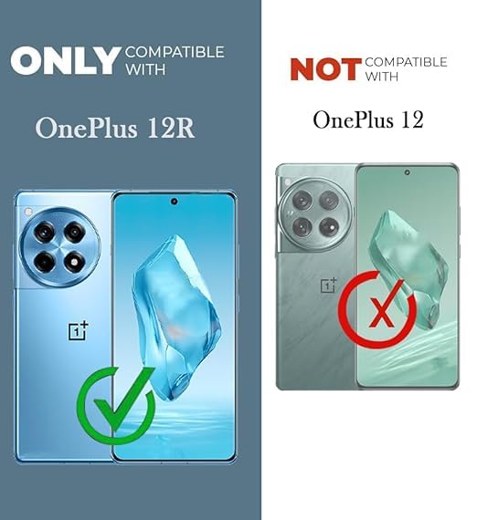 Image of Jkobi Lifetime Anti-Yellow MagSafe Compatible Clear Back Cover Case for OnePlus 12R 5G (Sleek Hard Crystal | Shockproof and Camera Protection)