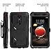 Aetech for LG Aristo 2/Aristo 3/Rebel 4 LTE/Aristo 2 Plus/K8 2018 Plus/Phoenix 4/Tribute Dynasty/Zone 4/Fortune 2/Risio 3 Phone Case with Belt Clip Screen Protector Kickstand for Women Men, Black