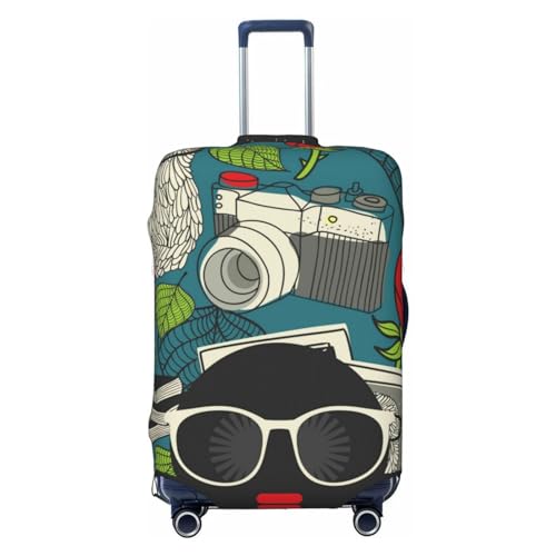 Black Head Woman with Owl Hair Luggage Cover Washable Elasticated Luggage Covers for Suitcase TSA Approved Stylish Scratch Resistant Luggage Case Protector