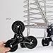 KiBcsLic 2X Foldable Shopping Cart Wheels Anti Slip Accessories Easily Install with Metal Bracket Black Stair Climber Wheels