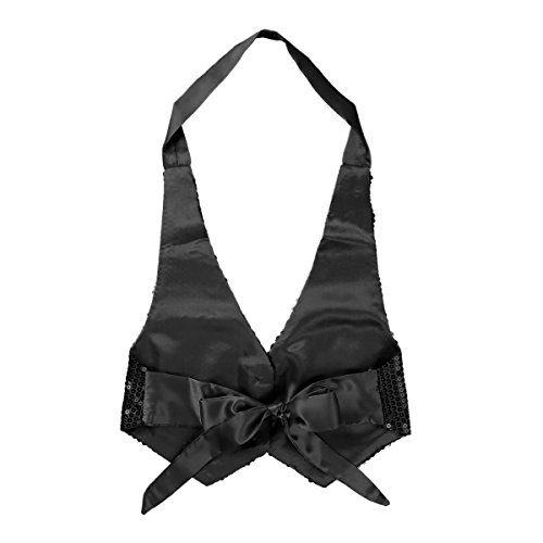 Sxiwei Women's Glitter Sequins Vest Jacket Tuxedo Suit Waistcoat Sleeveless Halter Neck Shirts4