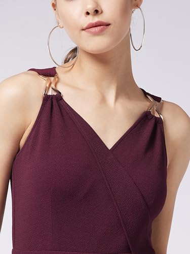 Image of Miss Chase Women's Halter Neck Sleeveless Solid Wide Leg Sequin Paneled Regular Length Jumpsuit