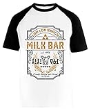 Prodotto in Europa Suzetee Lon Lon Ranch Milk Bar T-Shirt Bianca Manica Corta T-Shirt da Baseball Unisex