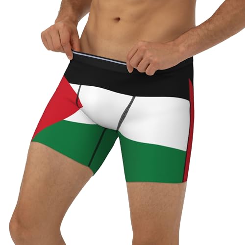 SEAEAGLE Palestinian flag Adult Quadrangle Underpants Men's Long Boxer Briefs Male Fun Shorts 5
