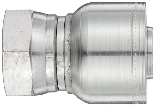 Image of Aeroquip 1AA24FJ24 Carbon Steel Global TTC (Thru the Cover) Crimp Hose Fitting Female JIC Swivel, Straight, 1-1 /2 inch Hose ID, 1-7 /8 inch - 12 Thread