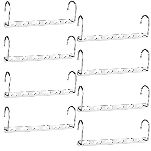 HOUSE DAY 8Pcs Magical Hangers Closet Space Saving Wardrobe Clothing Magic Hangers Oragnizer Heavy Chrome Hangers, Updated Hook Design 27cm Long