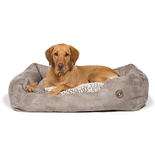 Danish Design Arctic Grey Faux Fur and Faux Suede Removable Mattress Dog/Puppy Snuggle Bed 23 Inch 58 cm