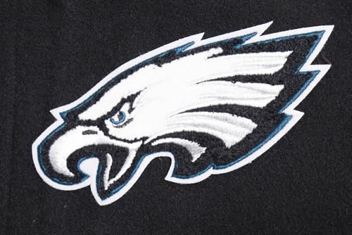 Pro Standard Mens NFL Philadelphia Eagles Classic Varsity Jacket Black/White 2XL - Image 7
