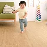 タンスのゲン ジョイントマット 大判59cm 厚み10mm 6畳用 32枚組 木目調 防音 保温性 床暖房対応 ノンホルムアルデヒド サイドパーツ付き オーク 18700013 10 (68609)