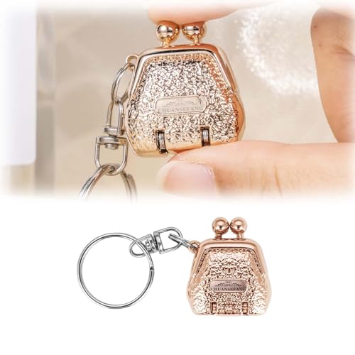 Mini Bag-Shaped Folding Nail Clippers, Portable Fingernail Clipper with Keyring, Stainless Steel Mini Fingernail Clipper for Home Travel Daily Use (1pc, Gold)