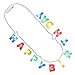 LED Happy Birthday String Lights Necklace with Colorful Light Up Letters (Party Set of 12)