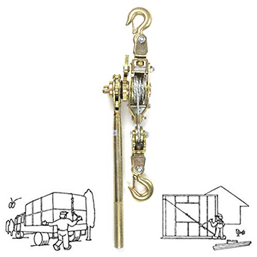Verricello a cricchetto con Cavo - Verricello Manuale per Traino Portatile, paranco a Leva da 2T/3T/4T con Freno per Traino e Sollevamento di rimorchi