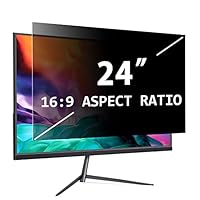PYS 24 Zoll Bildschirm Blickschutzfilter für Computer Monitor 16:9 Seitenverhältnis, Anti-Blaulicht Blendfrei Abnehmbare 24 Privacy Screen Filter Bildschirmschutzfolie Sichtschutzfilter