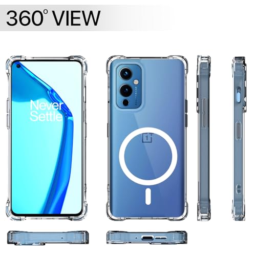Image of Pikkme Back Cover for OnePlus 9 Mag-Safe Shockproof PC + TPU Protective Case Magnetic Support Bumper Case (Transparent Mag-Safe)